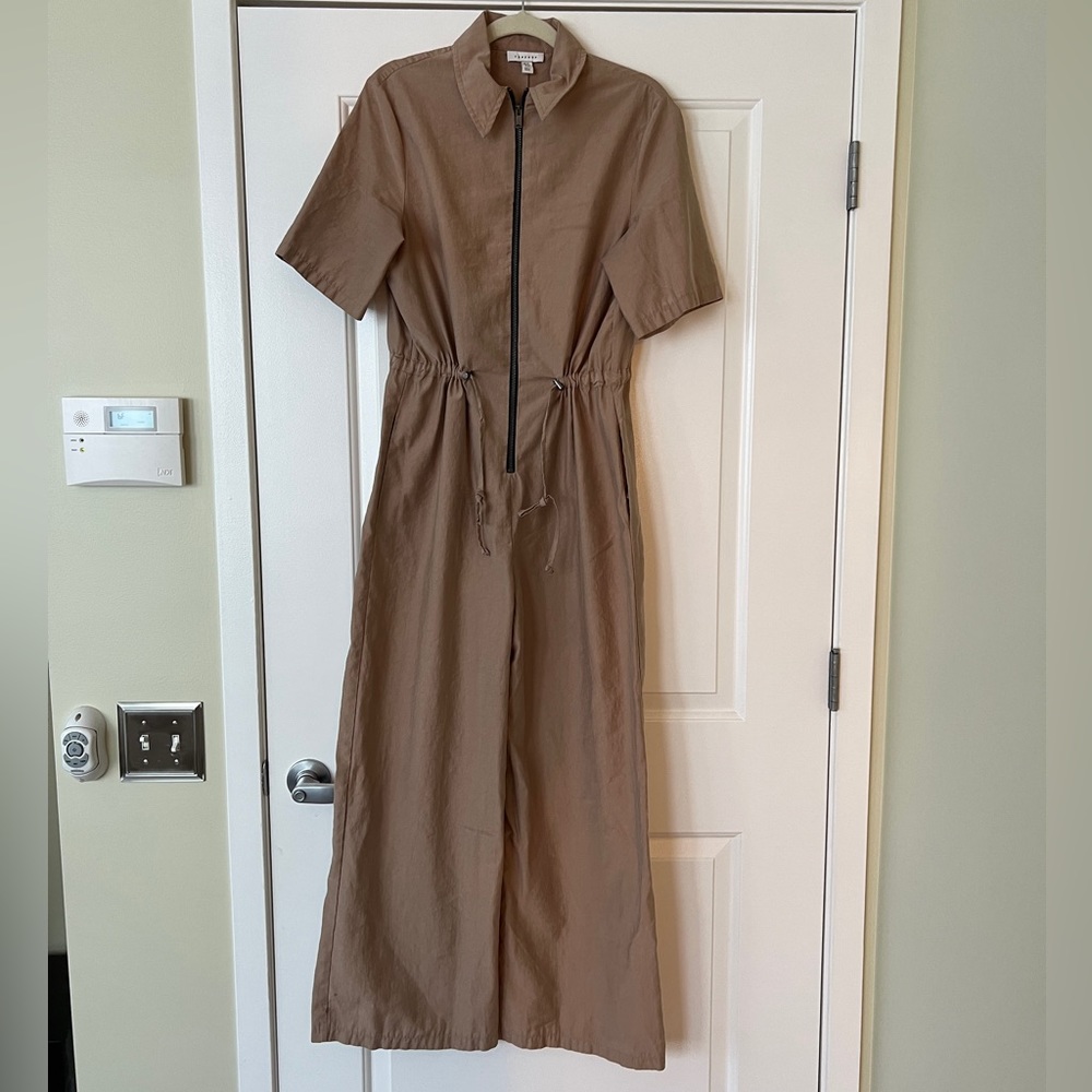 Topshop Zip-up Short Sleeve Jumpsuit